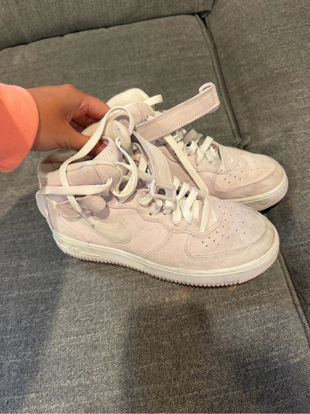 Nike Women's Light Pink Suede High-Top Sneakers